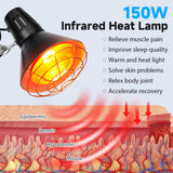 Hoakya lampe infrarouge 150W en inclinaison reglable pour les zones ciblées.