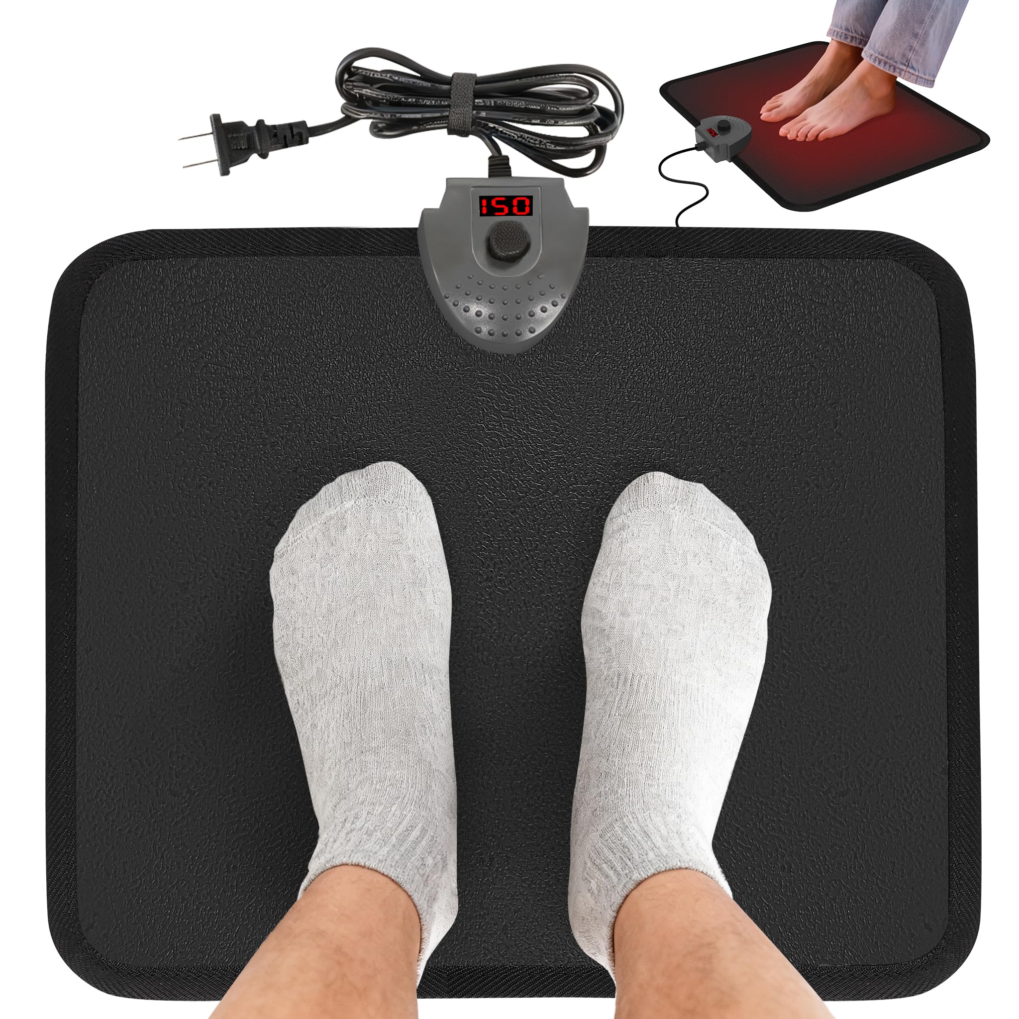 Hodeamy tapis chauffant sous bureau réchauffe rapidement les pieds