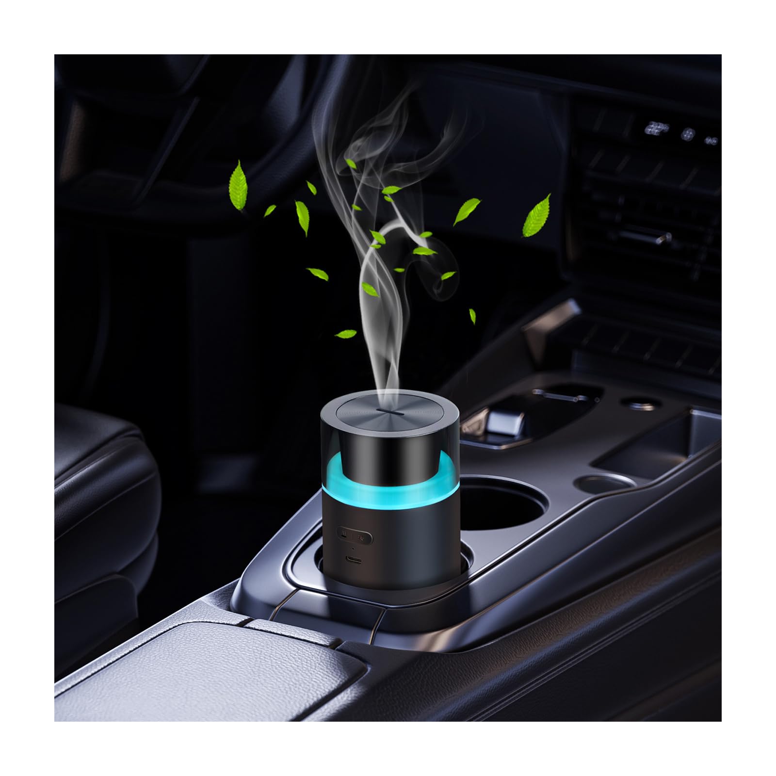 Diffuseur Hodemi portable noir et compact sur une table, prêt à diffuser