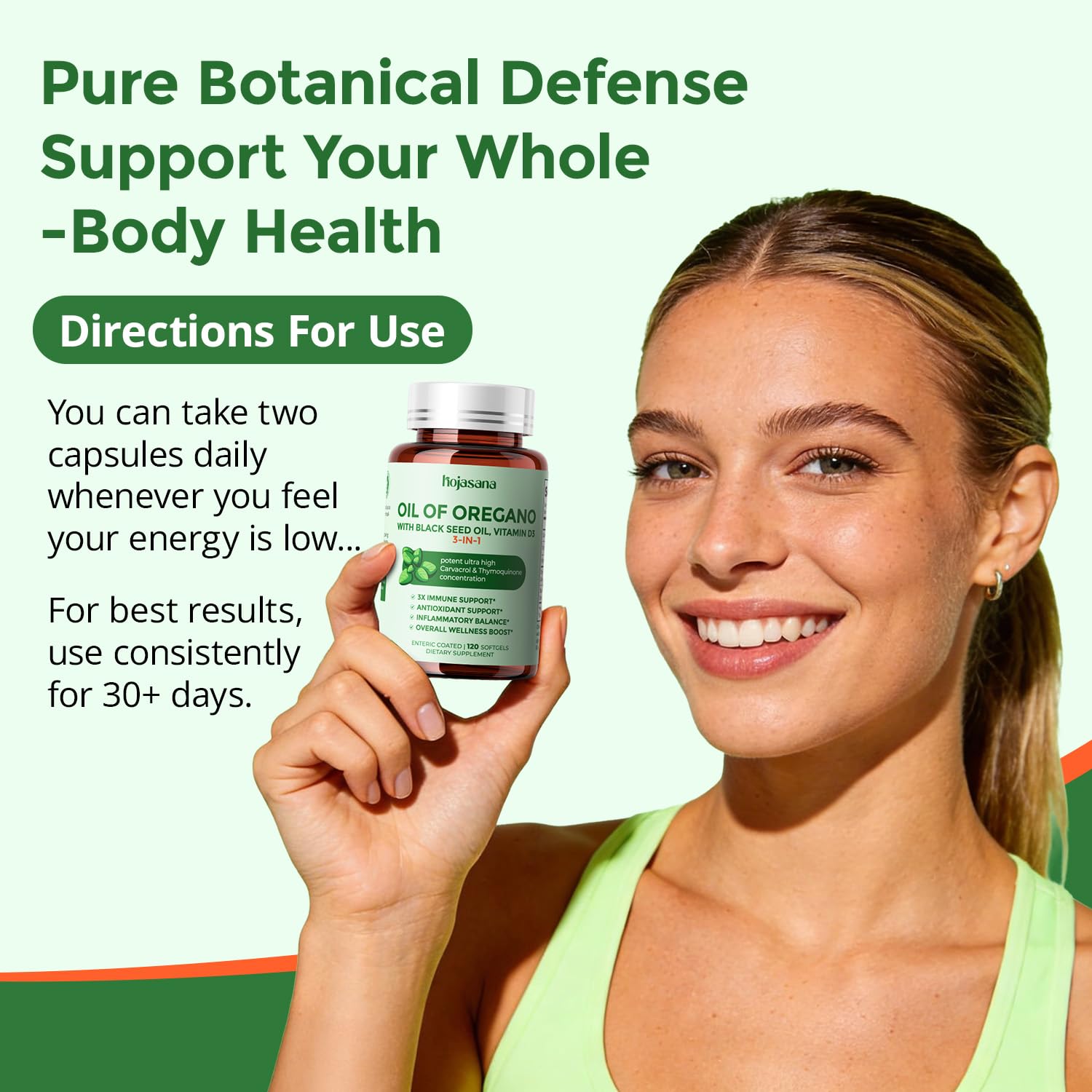 HojaSana etiquette non-ogm – produit sans gluten et additifs.