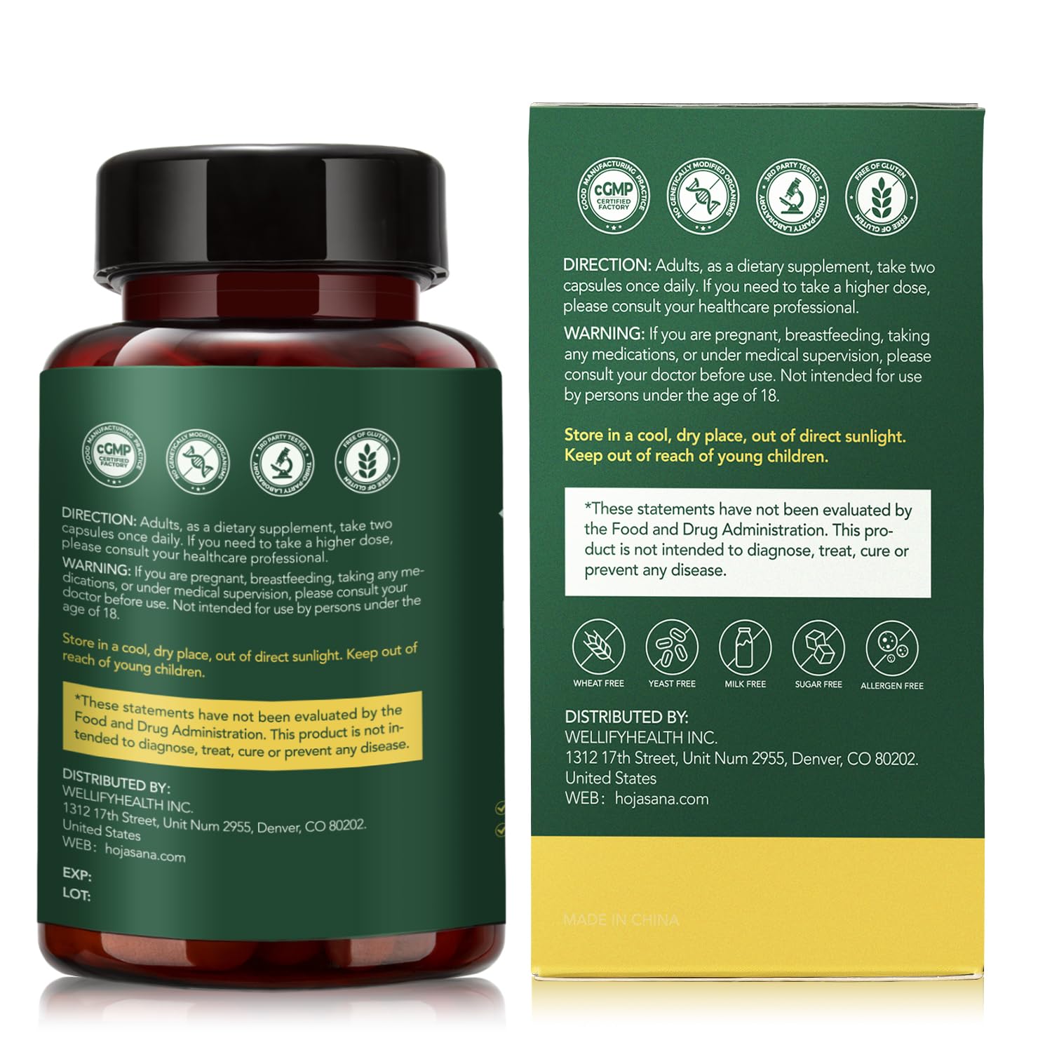 HojaSana sélénium-vitamines C – capsules pour protection cellulaire et énergie.