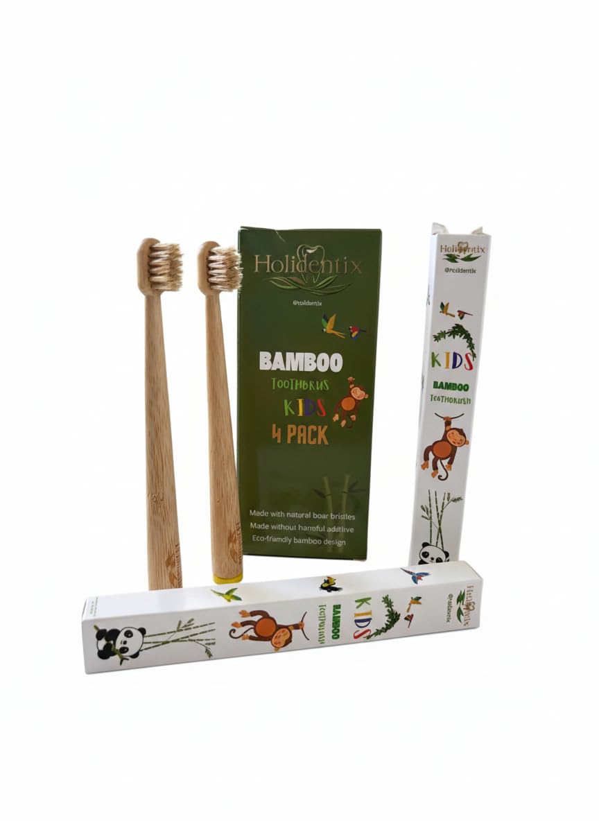 Holidentix brosse bambou, brillance naturelle des dents sans produits chimiques