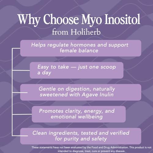 Ingrédients naturels Holiherb Myo Inositol et L-Methylfolate affichés