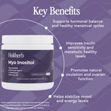 Capsules Holiherb Myo Inositol Methylfolate en gros plan, faciles à prendre au quotidien