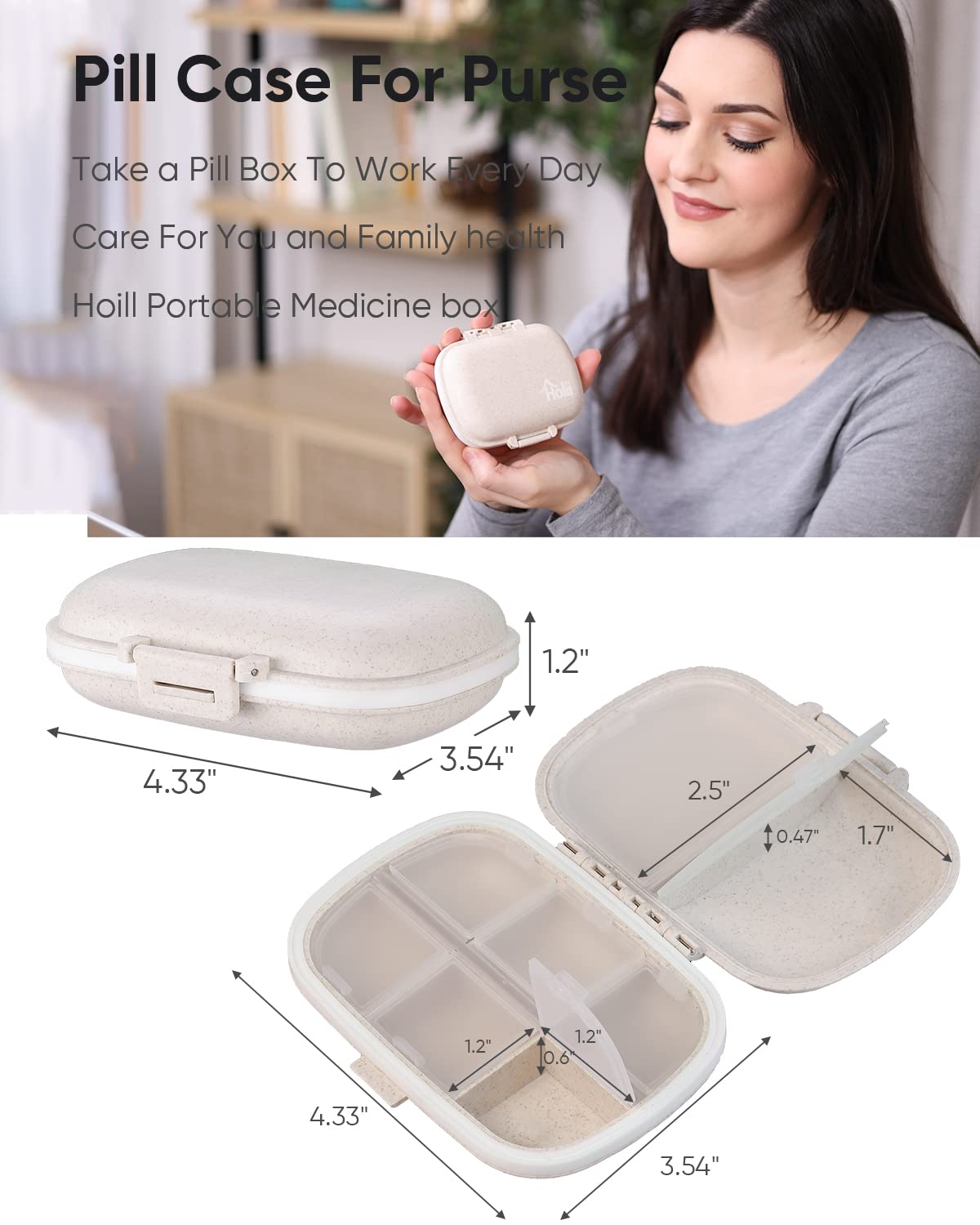 Holii matériau PP et silicone, sécurité et durabilité pour vos pilules.
