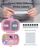 Holii Travel Pill Organizer : 8 compartiments rose pour organiser les pilules selon leur taille.