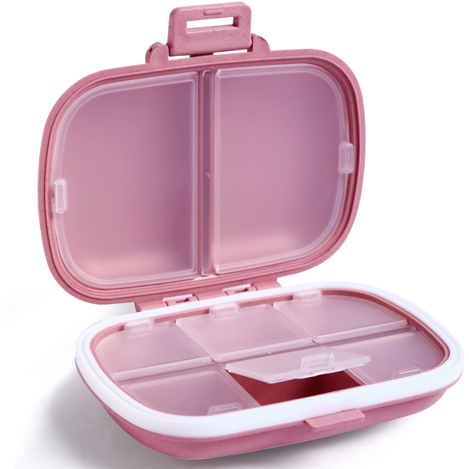 Holii Travel Pill Organizer : boite-pilules-compacte-rose pour emporter vos pilules en voyage.