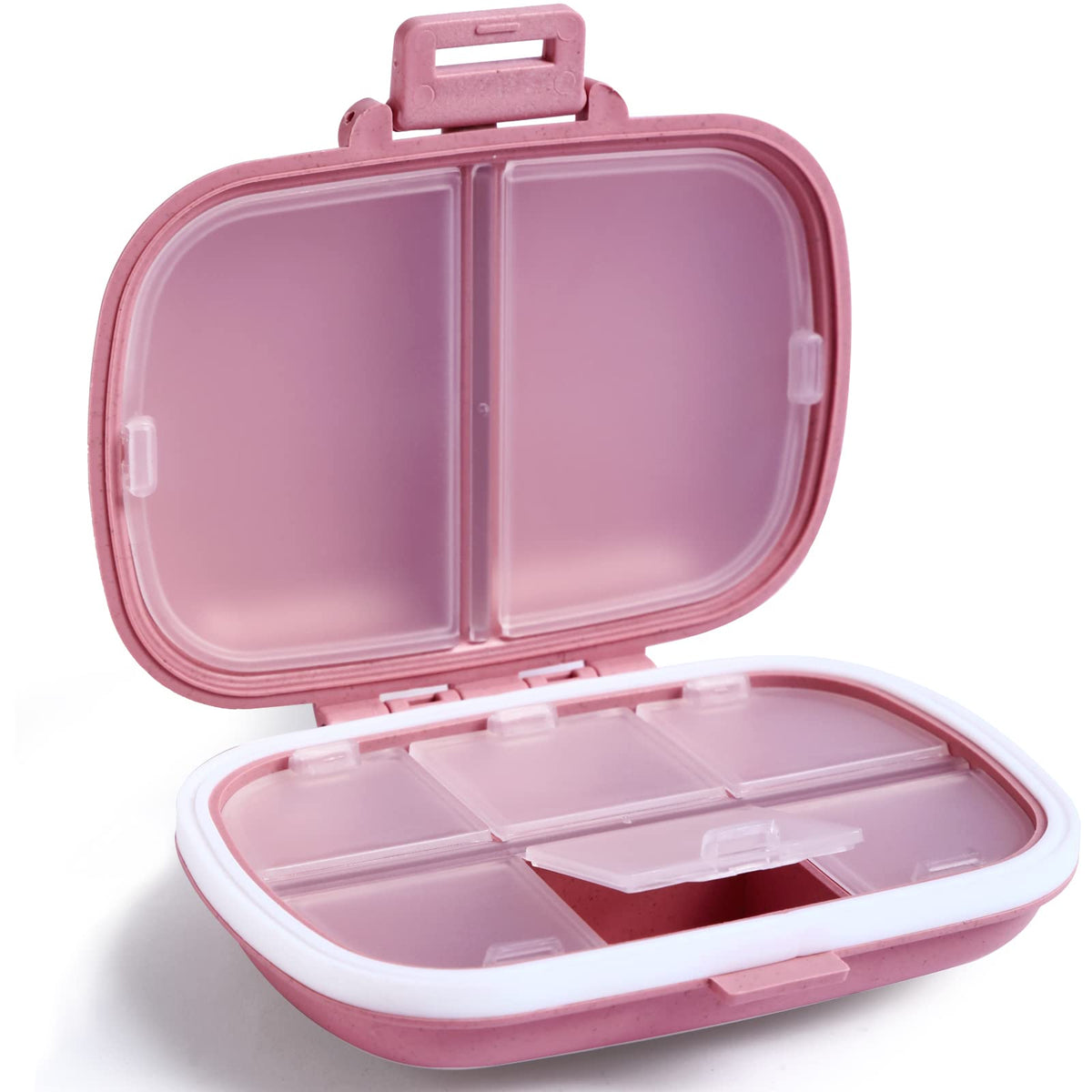 Holii Travel Pill Organizer : boite-pilules-compacte-rose pour emporter vos pilules en voyage.