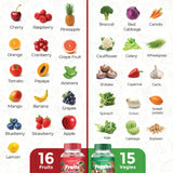 Gros plan sur gummies fruits, texture fruitée et couleurs vives.