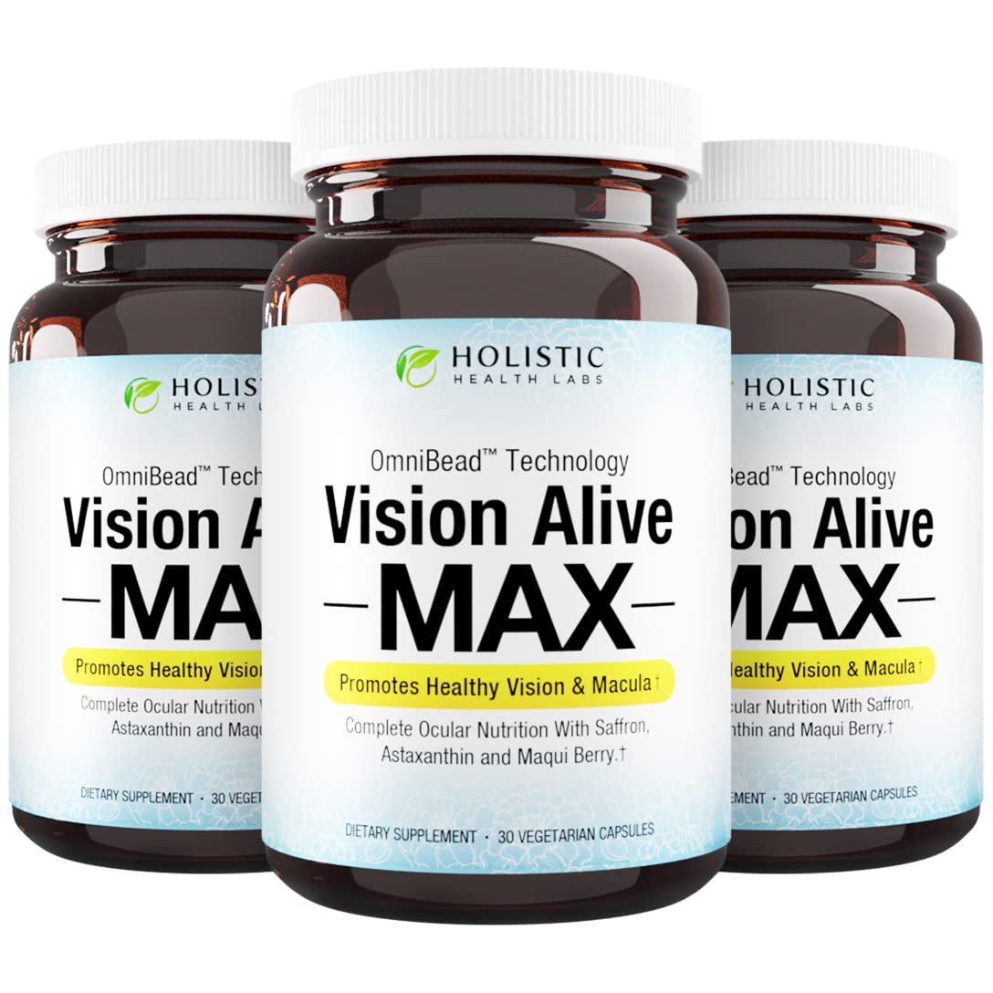 Vision Alive Max capsules Holistic Health Labs, soutien possible à la fatigue oculaire au quotidien.