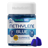 Holistic MD Methylene Blue: flacon visible, dosage option 7 mg et 14 mg possibles.
