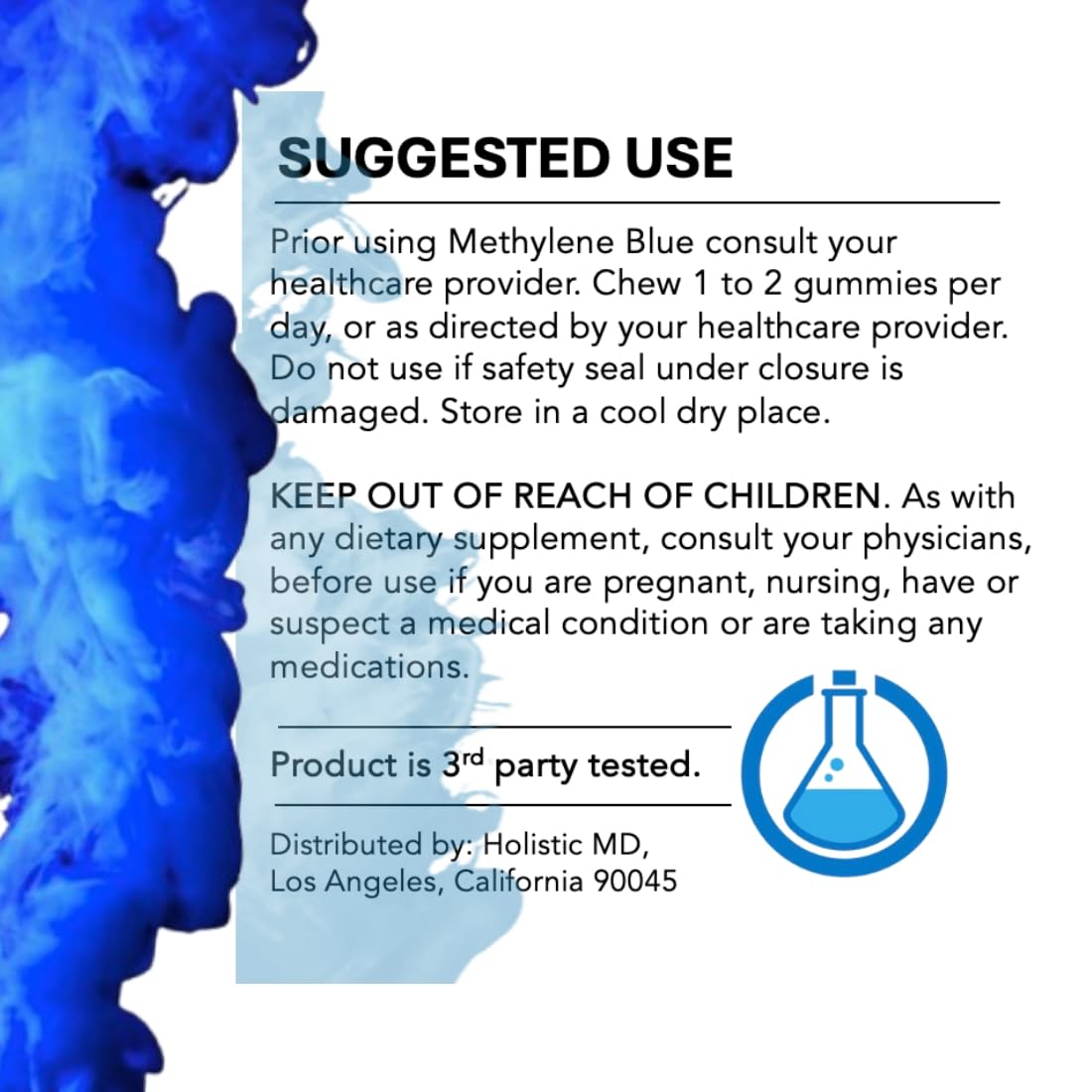 Holistic MD Methylene Blue: dosage flexible entre 7 mg et 14 mg.