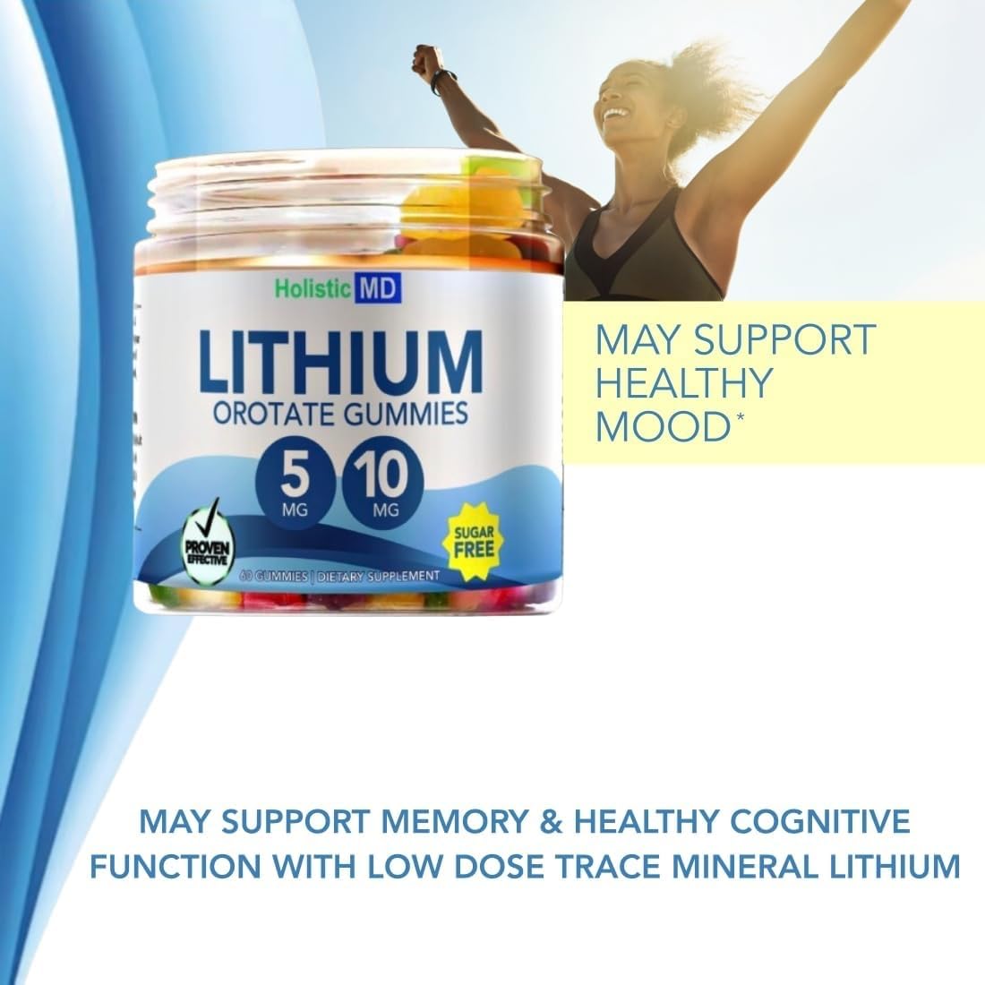 Gomme HolisticMD Lithium Orotate fraise, plaisir discret et bien-être potentiel