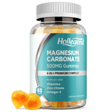 Gommes HOLLEGEND Magnesium Carbonate, 500 mg, douceur pour énergie et confort musculaire.