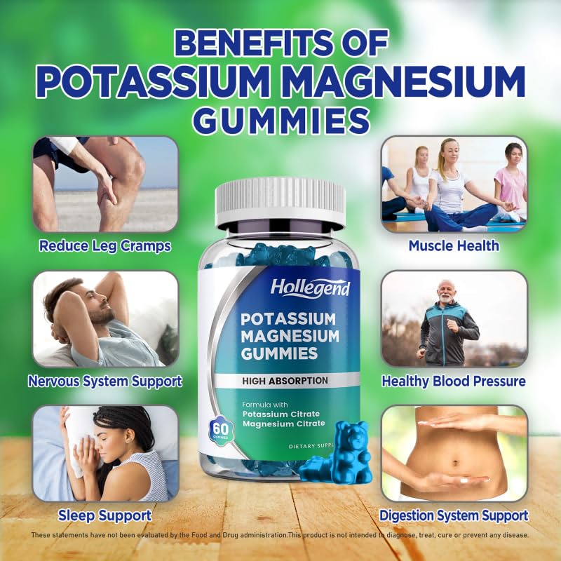 HOLLEGEND Potassium Magnésium – emballage ouvert, accès rapide aux gommes