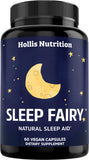 Sleep Fairy de Hollis Nutrition sur la bouteille de pilules pour une routine nocturne apaisante.