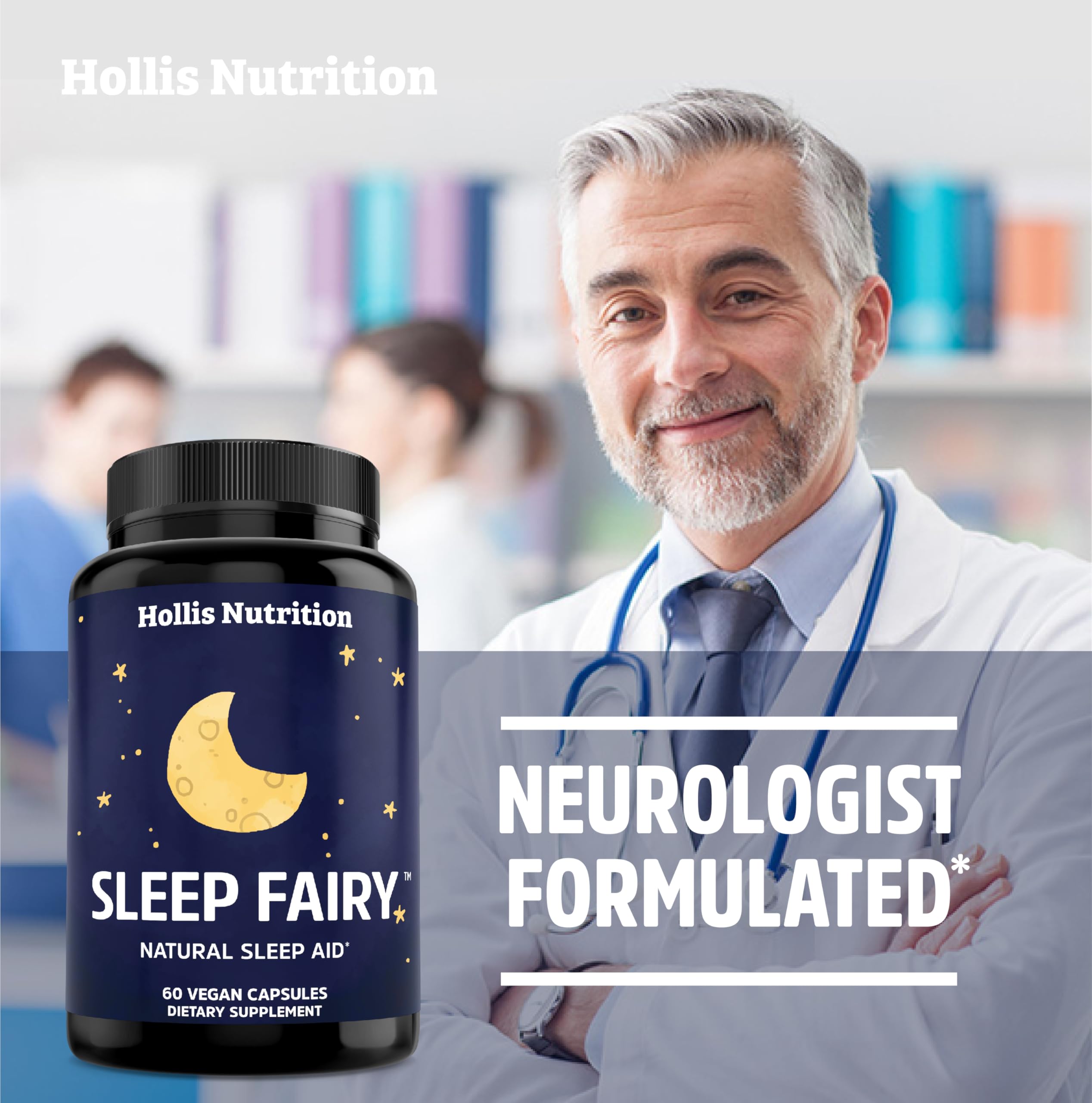 Sleep Fairy de Hollis Nutrition – emballage végan et sans allergènes.