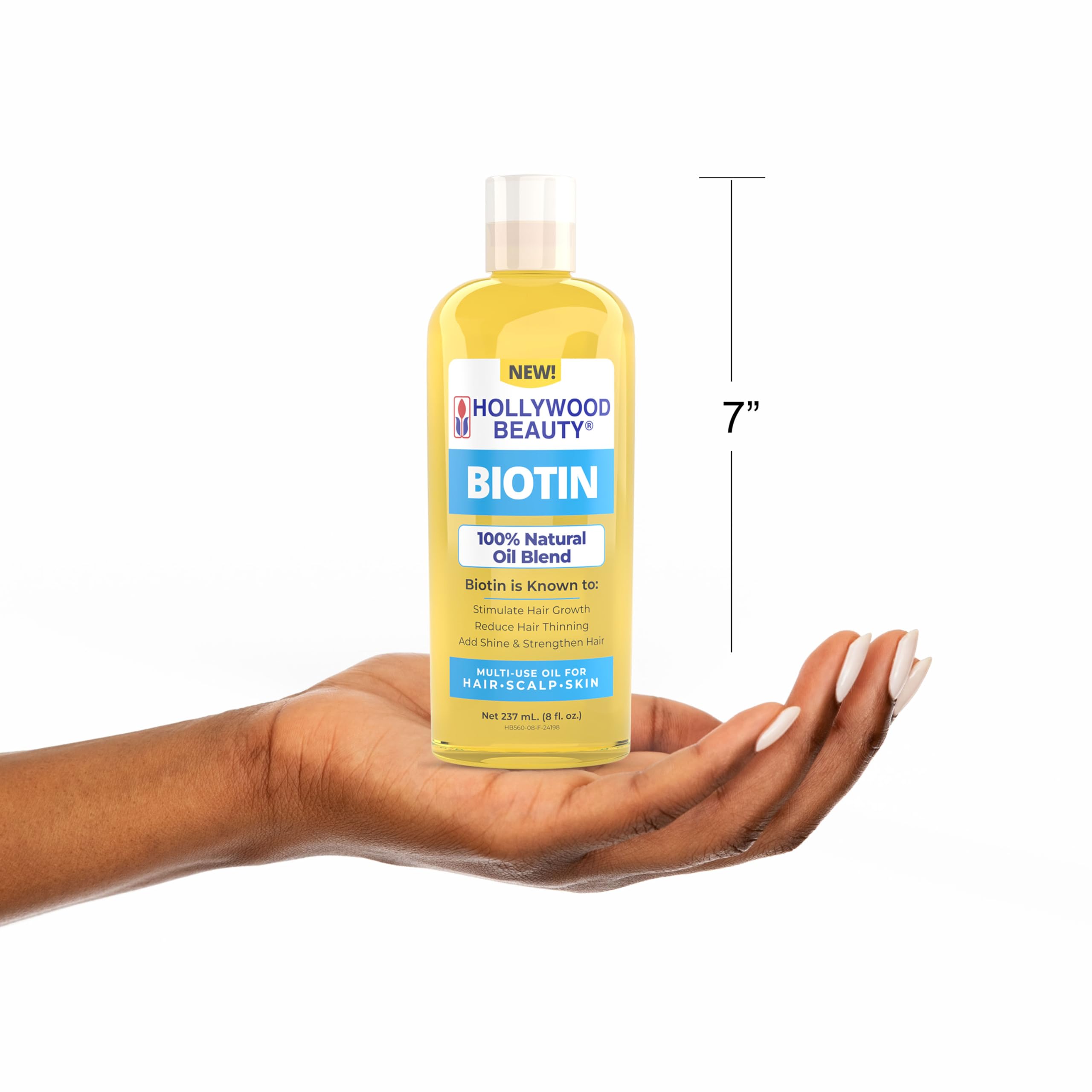 Soin pour peau, douceur et hydratation avec Hollywood Beauty Biotine Huile.