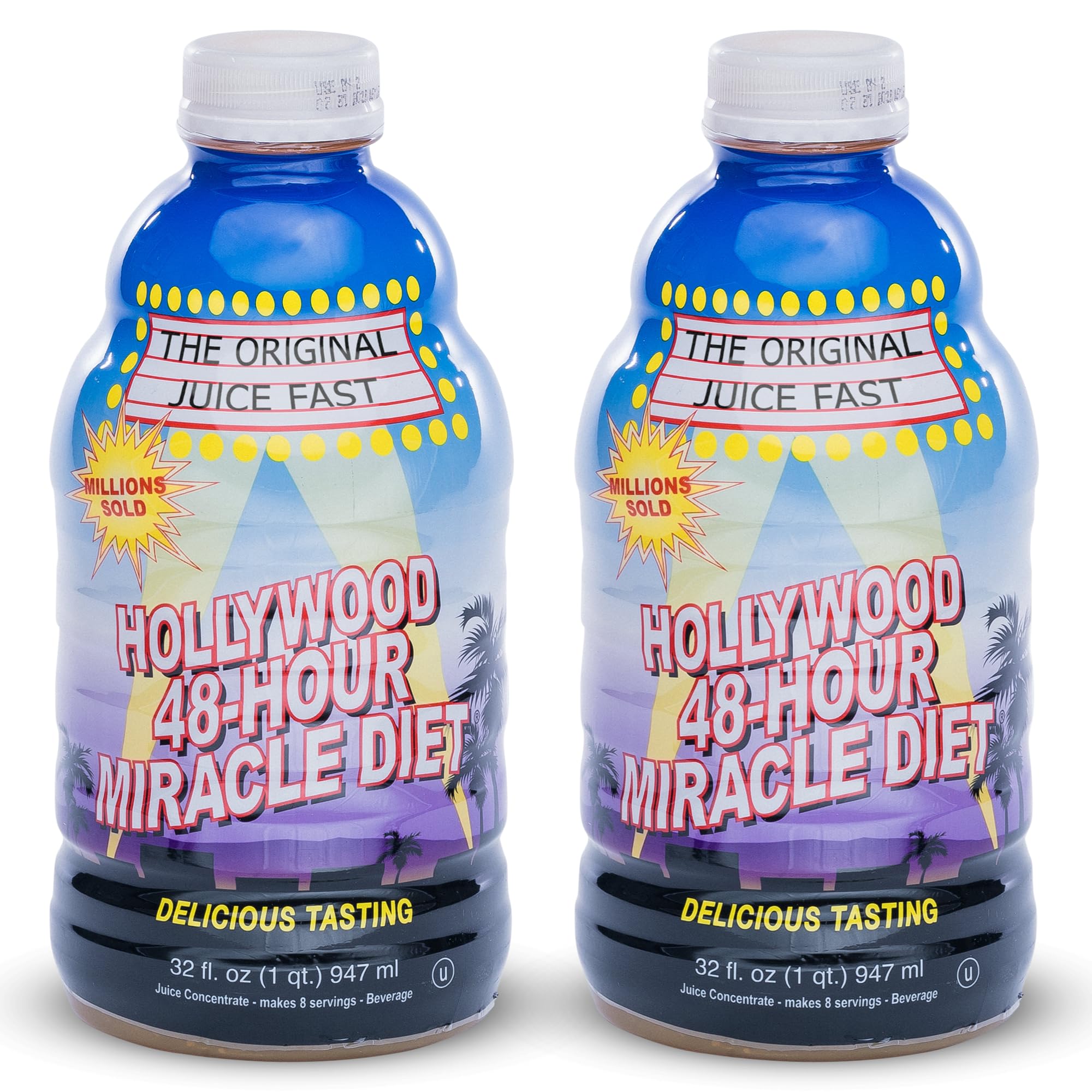 Hollywood Diet : jus detox 48h en bouteille prêt à hydrater et revitaliser.