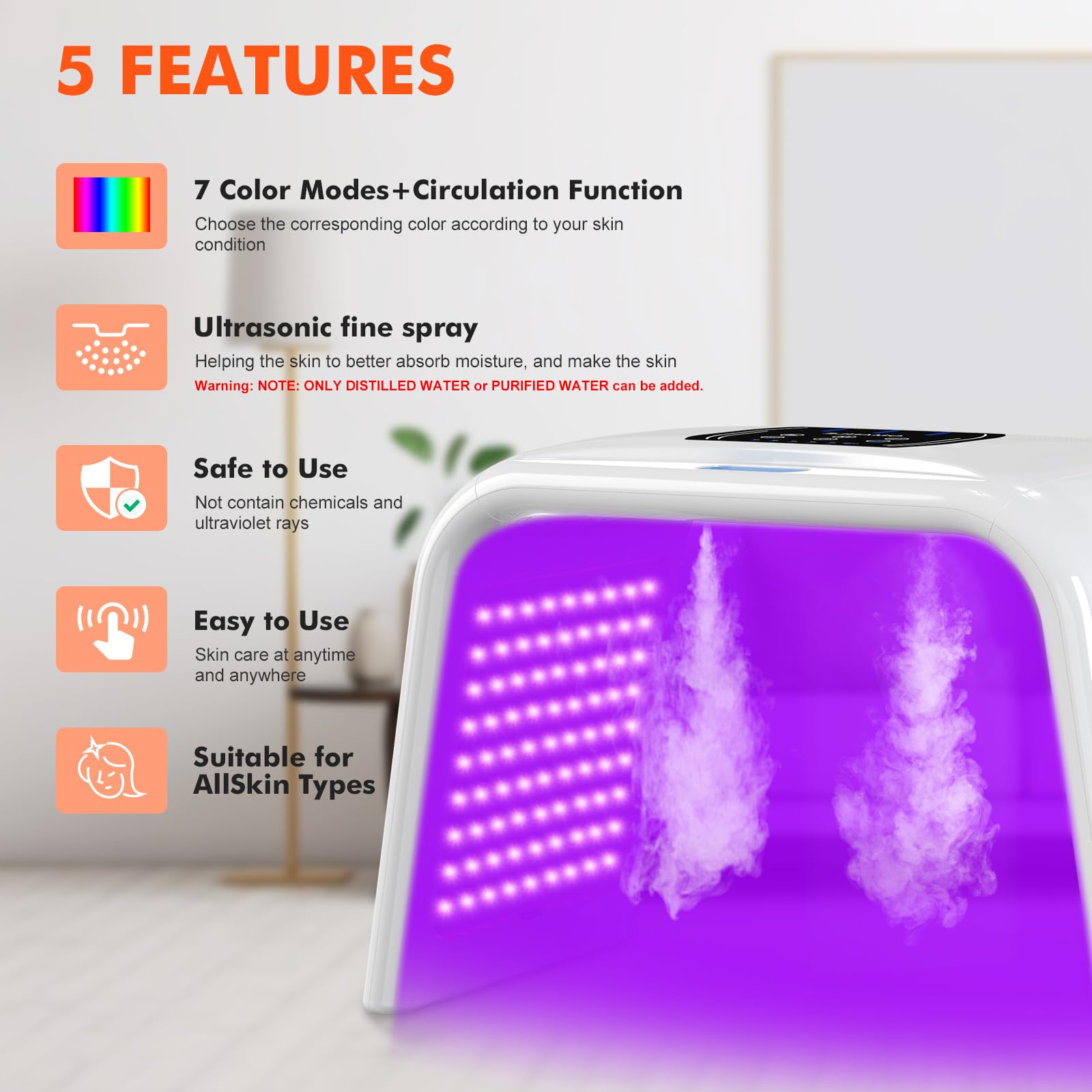 Emballage cadeau Holsn: masque LED, alimentation et manuel