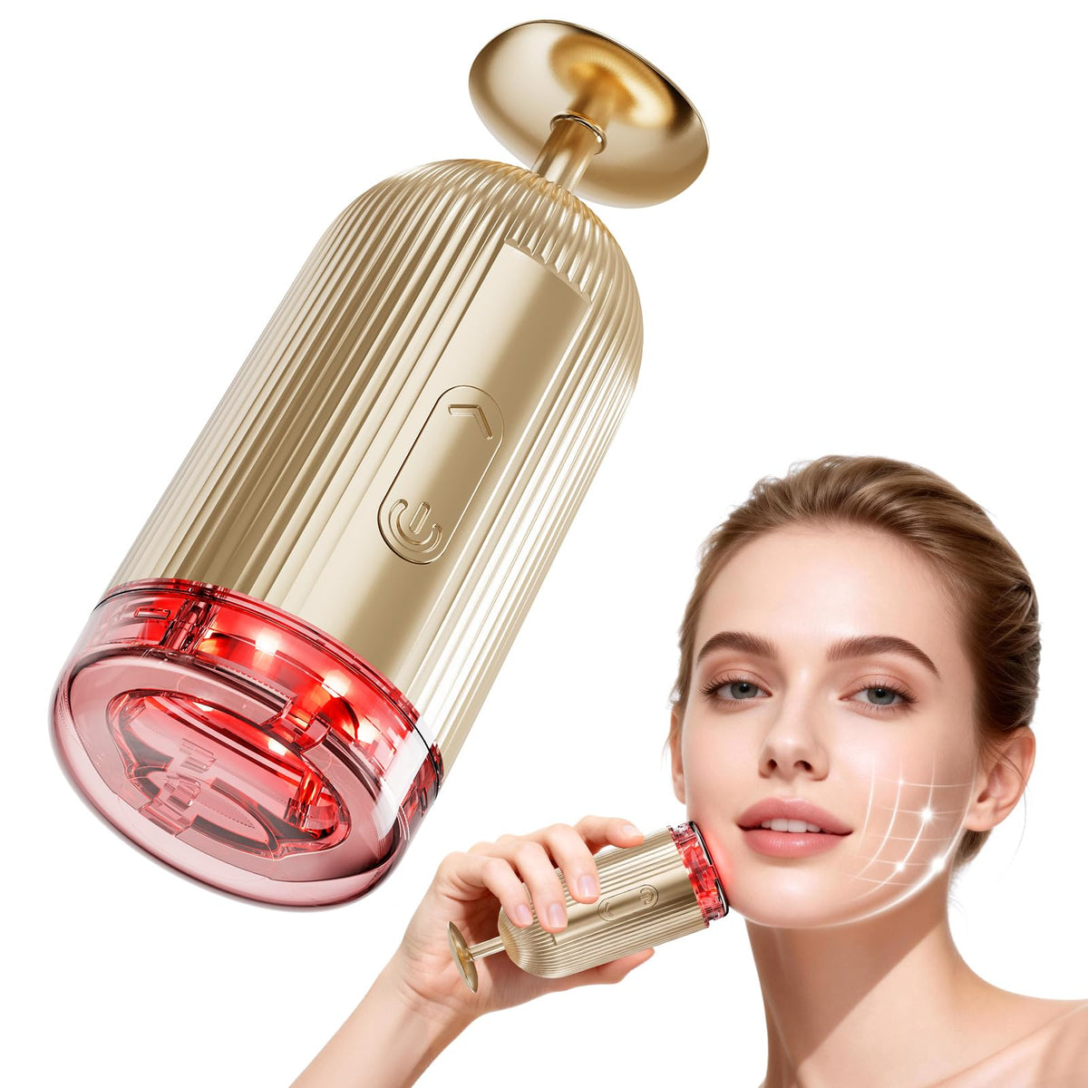 Holsn nouveau massage visage microcourant et aspiration pour lifting du contour
