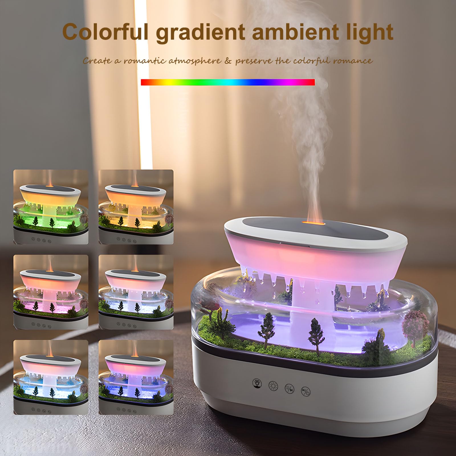 Holwim diffuseur lumière ambiante sept couleurs: ambiance cosy et déco lumineuse