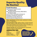 Holy Cow Health Propolis Manuka Spray, origine Nouvelle-Zélande et traçabilité.