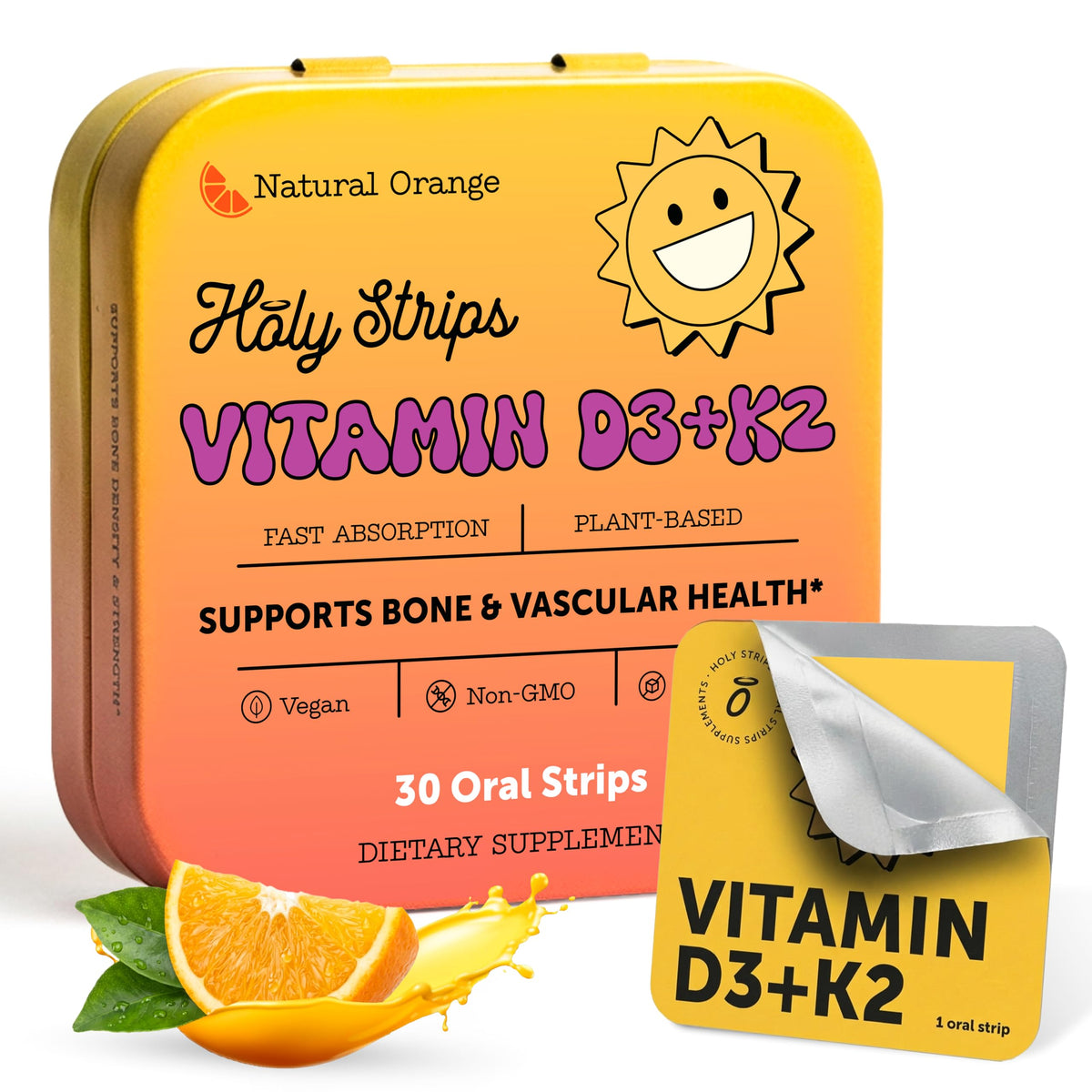 HOLY STRIPS D3K2 – bandelette en bouche pour absorption rapide.