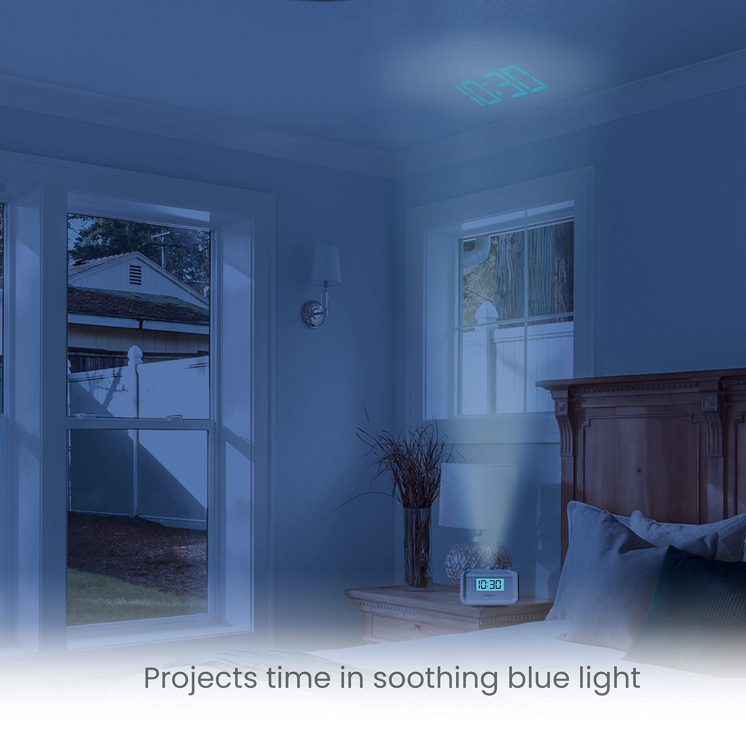 HoMedics affichage bleu lisible pour une lecture facile nocturne