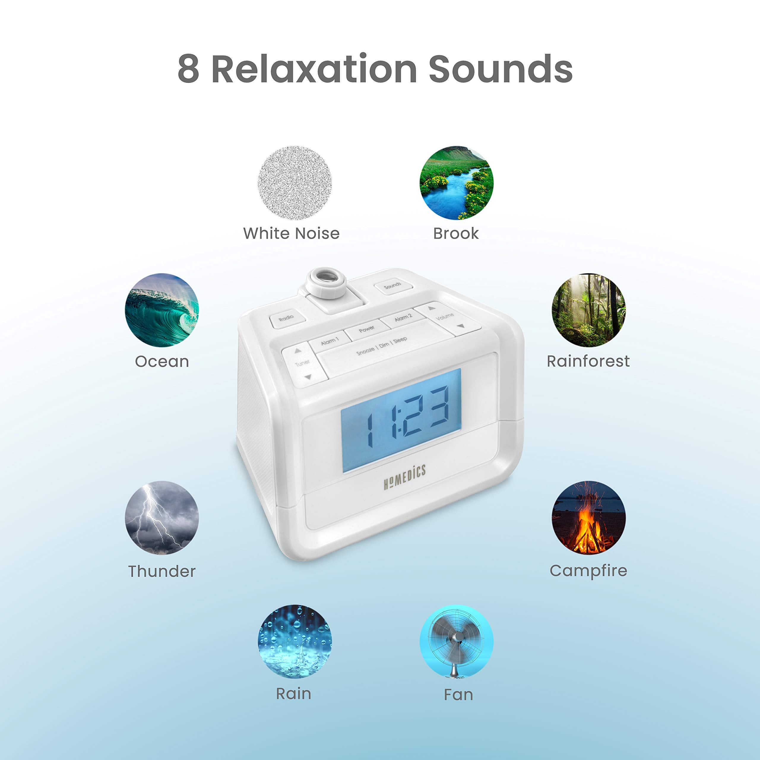 HoMedics minuteur de sommeil facilitant lendormissement progressivement