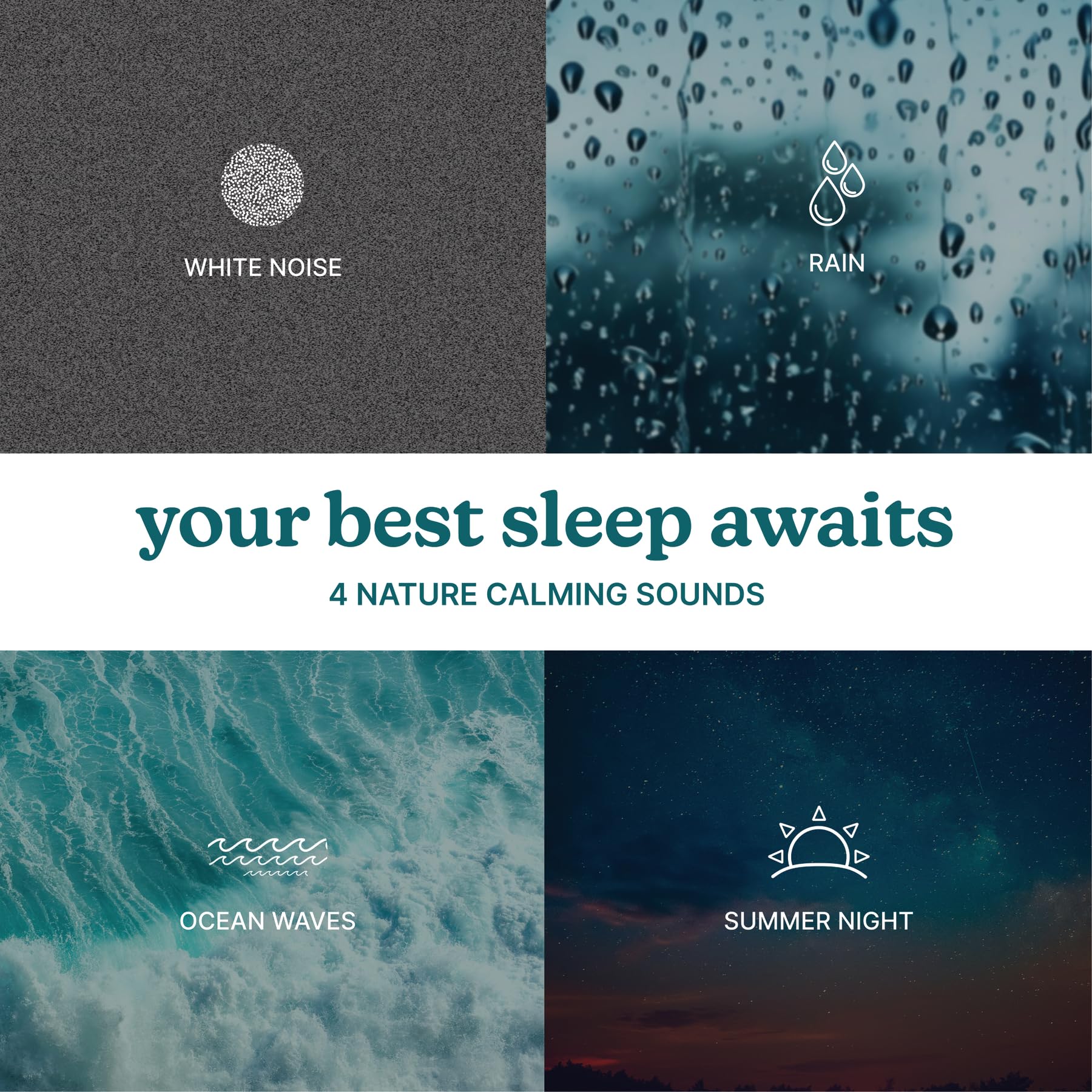 Homedics: pluie douce pour apaiser l’esprit et favoriser le repos.