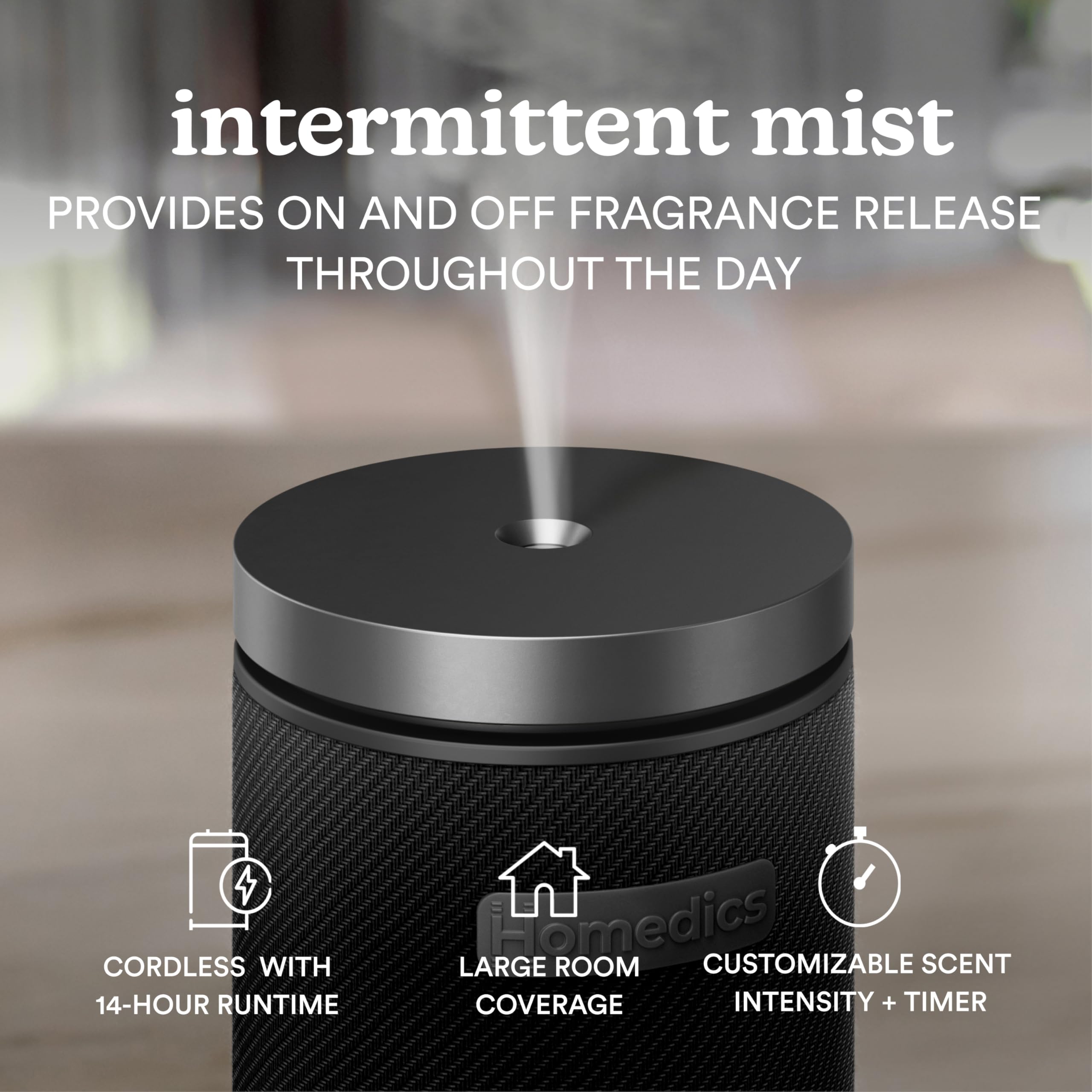 Homedics SereneScent diffuseur sans eau en chambre, parfum discret et réconfortant