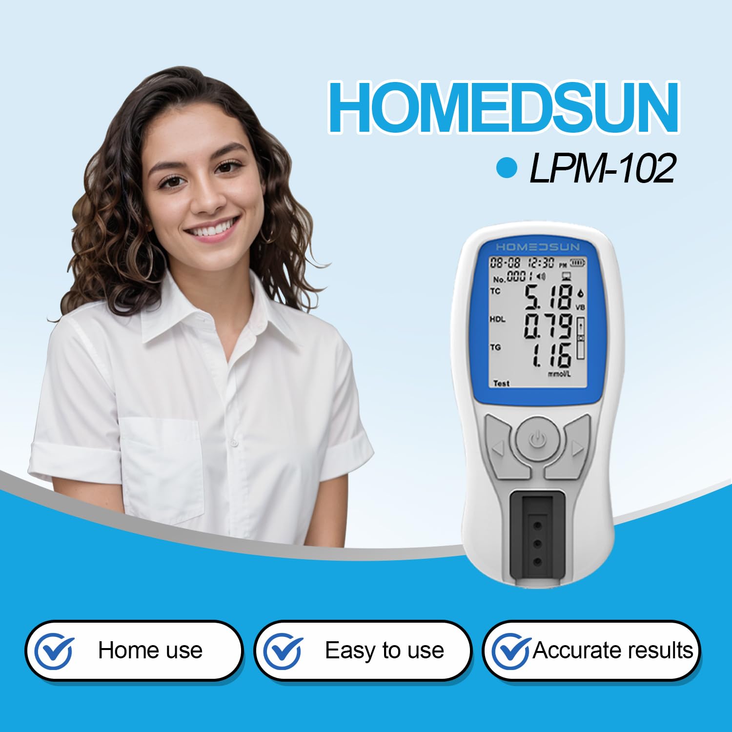 Bandes de test HOMEDSUN HSLPM-102 pour mesurer les lipides à domicile