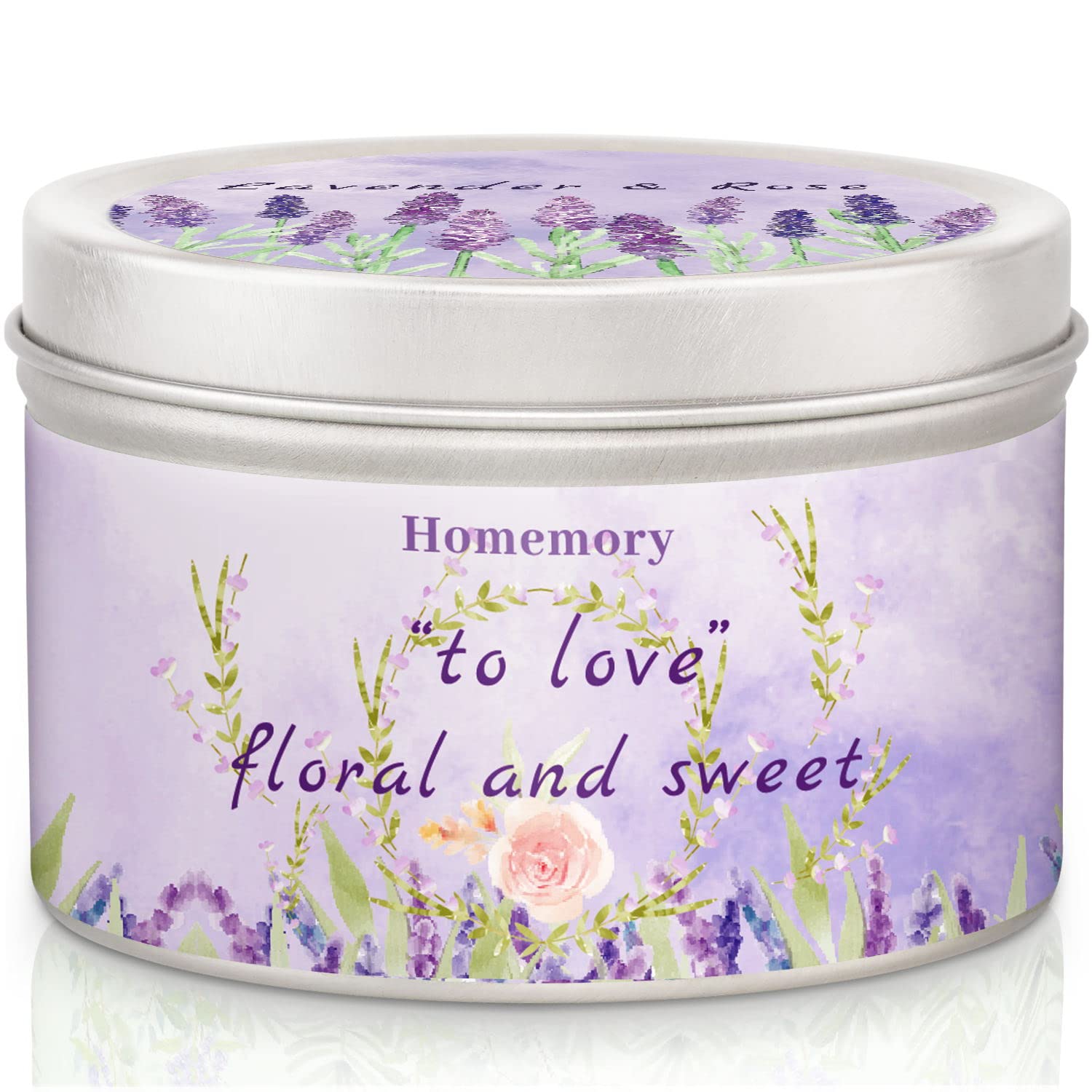 Bougie Homemory lavande et rose, pour une ambiance apaisante dans le salon.