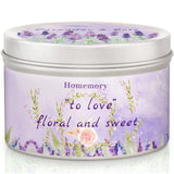 Bougie Homemory lavande et rose, pour une ambiance apaisante dans le salon.