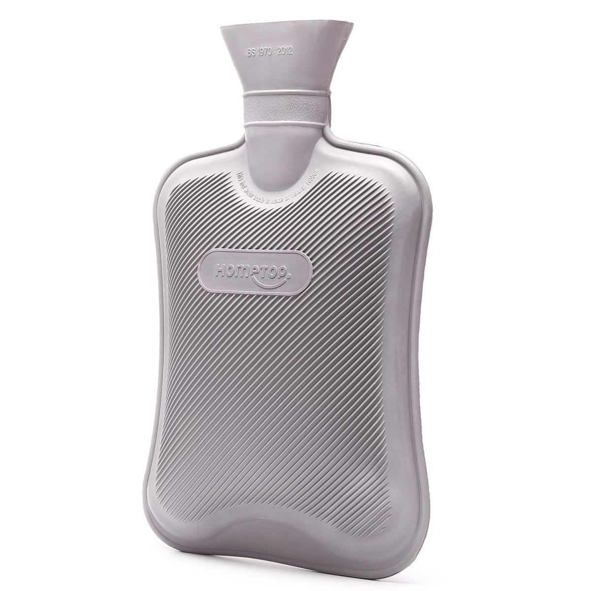 HomeTop Bouillotte en caoutchouc gris, réconfort rapide et chaleur durable.