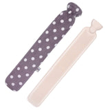 HomeTop bouteille d'eau chaude caoutchouc 2,25 L avec housse gris pois, chaleur confortable