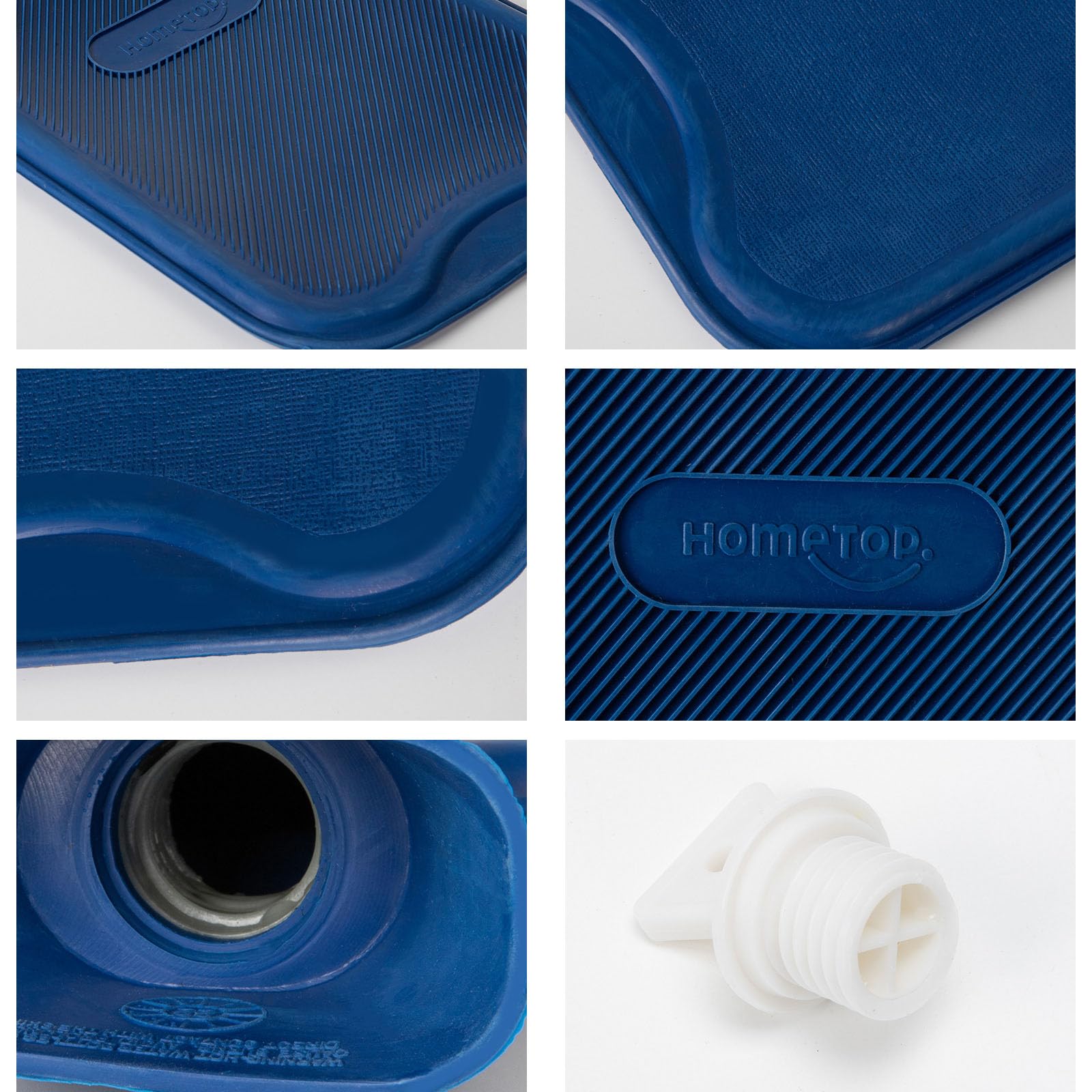 HomeTop bouteille d'eau chaude bleu marine – cadeau parfait pour des nuits douillettes.