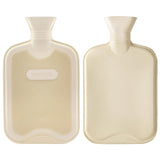 HomeTop Bouteille d'eau chaude classique crème blanche, surface crantée, aide à maintenir la chaleur