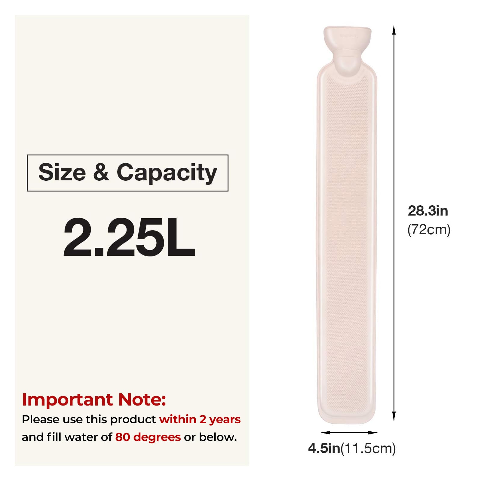 HomeTop longueur 72 cm de la bouteille, couverture chaude pour le corps