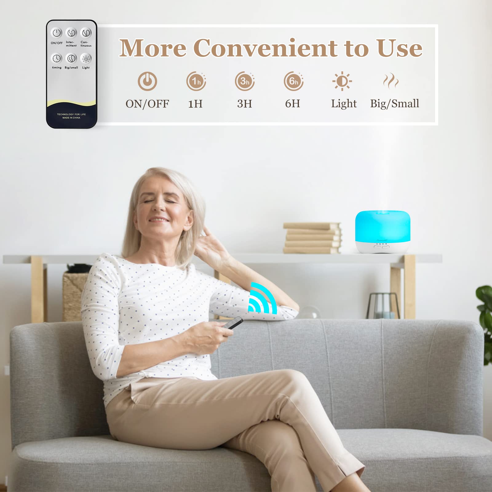 Diffuseur Homeweeks design portable idéal pour bureau et voyages.