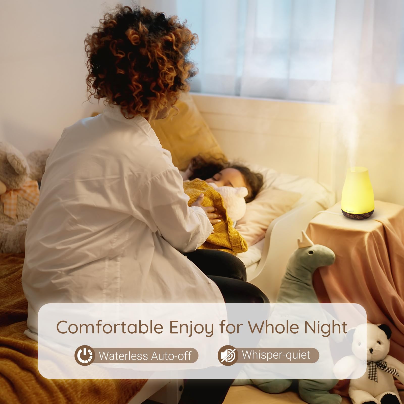 Diffuseur lumineux Homeweeks crée une ambiance douce et agréable.