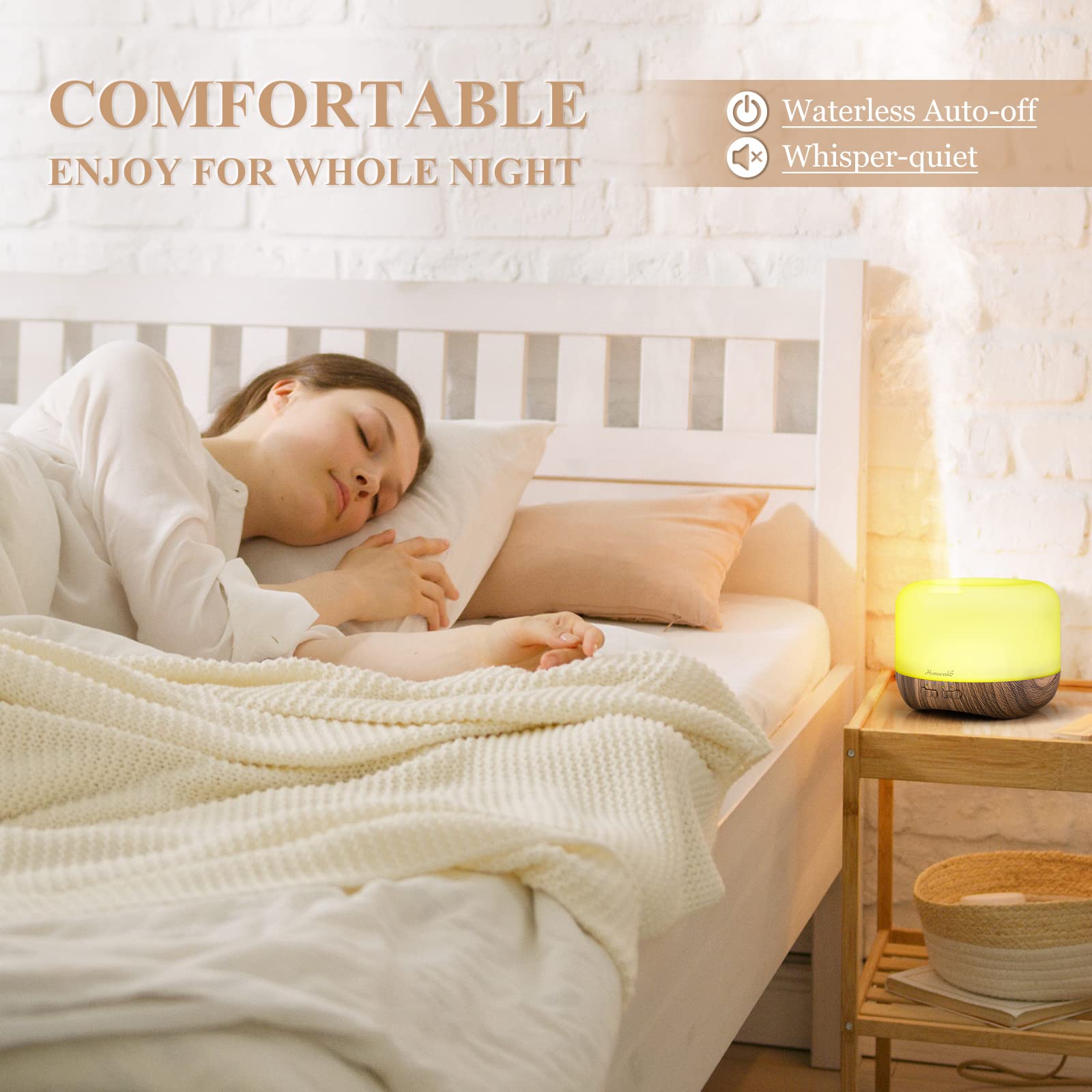 Homeweeks diffuseur-silencieux-moins-de-20db, fonctionnement discret dans votre espace.