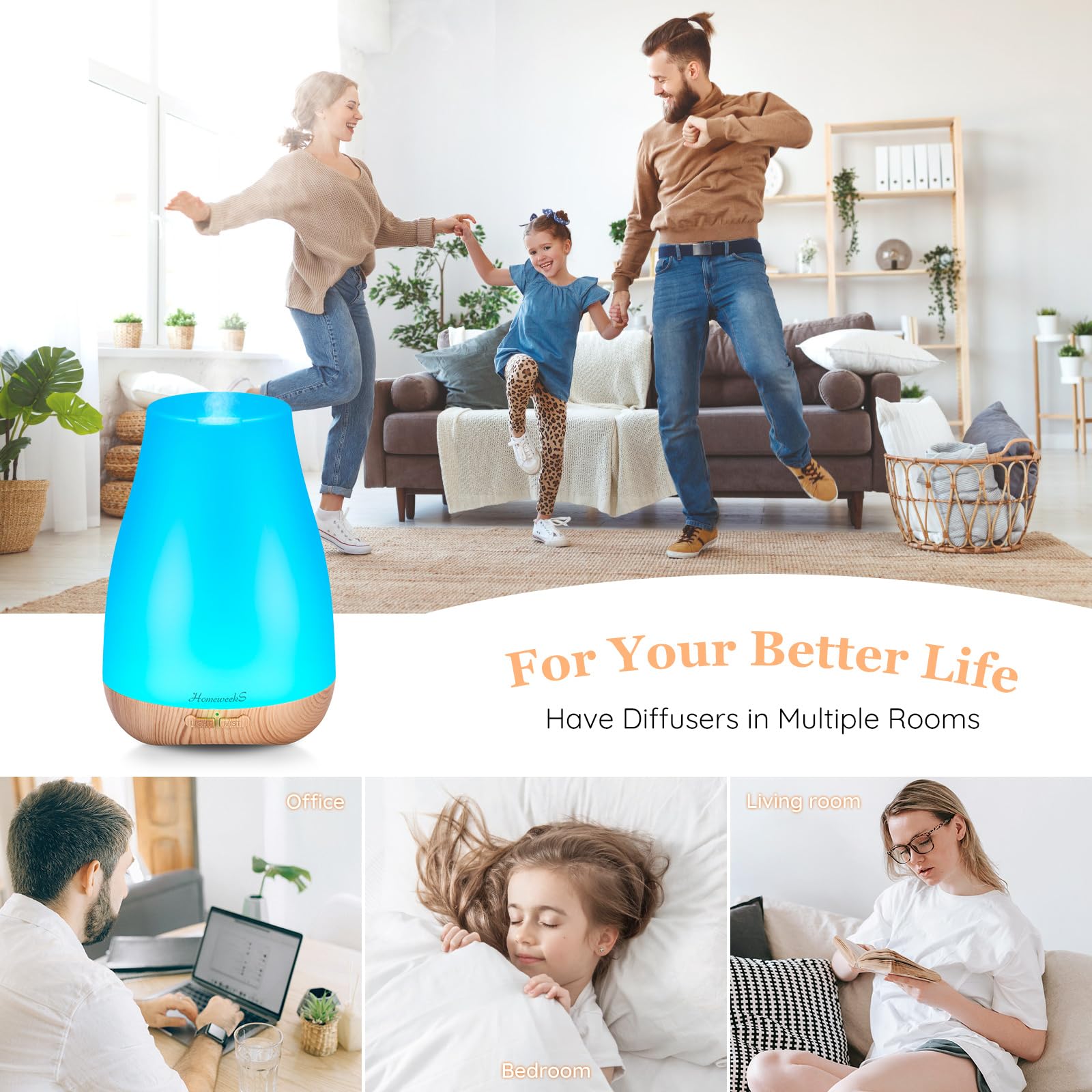Homeweeks: humidificateur mini-chambre améliore l'air et la respiration