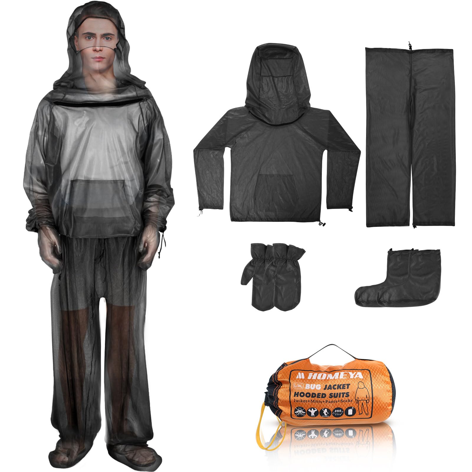  HOMEYA capuche zippée de la combinaison, protection complète pour activités en plein air.