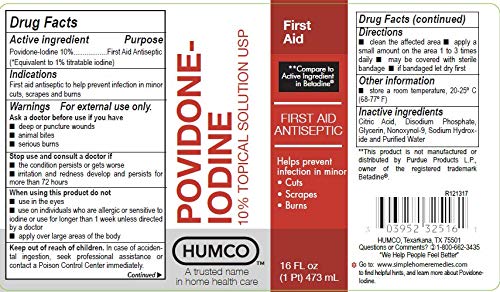 HOMKO Povidone Iodine 10% – Emballage pratique pour domicile
