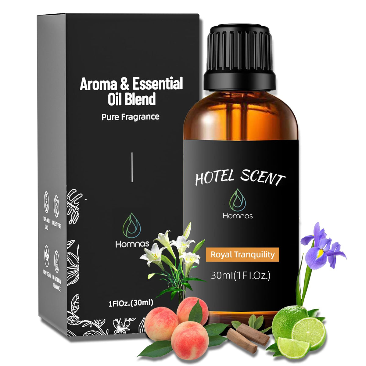 Homnas Royal Tranquility - bouteille-diffuseur: parfum luxueux pour salon apaisant