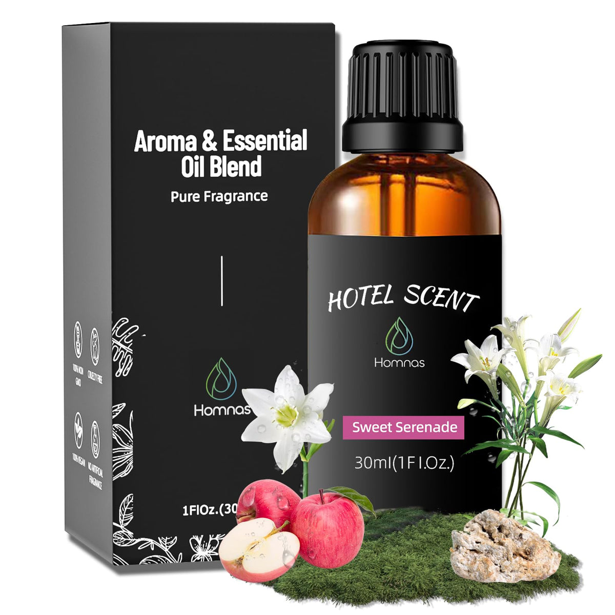 Homnas Sweet Serenade – bouteille d'huile pour diffusion longue durée dans une ambiance hôtel luxueuse