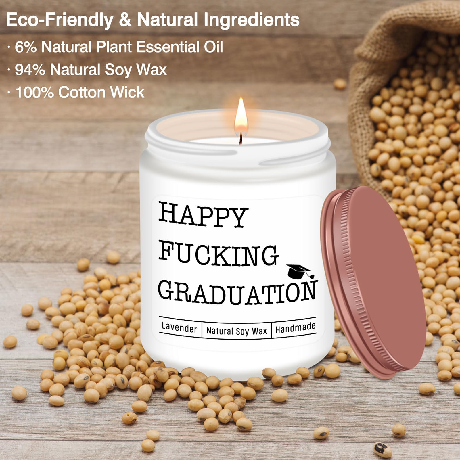 Homsolver bougie graduation design humoristique – ambiance festive et amusante.