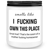 Bougie Homsolver lavande pour accueil chaleureux et élégance.